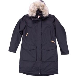 FjallRaven Womens Small Black Nuuk Lite Parka Fur Hood Trim 87161 $450 MSRP